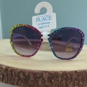 The Children's Place Rainbow Animal Print Rhinestone Sunglasses for Ages 0-2
